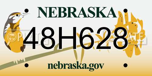 48H628 Nebraska License Plate