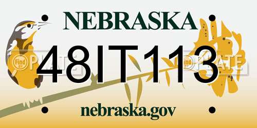 48IT113 Nebraska License Plate