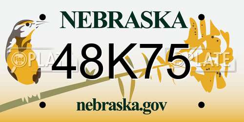 48K75 Nebraska License Plate