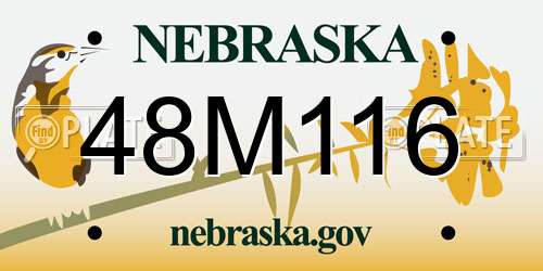 48M116 Nebraska License Plate