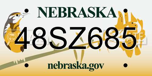 48SZ685 Nebraska License Plate
