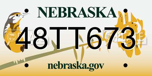 48TT673 Nebraska License Plate