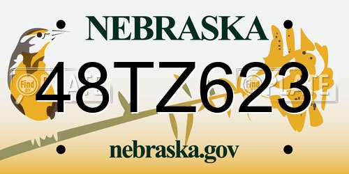 48TZ623 Nebraska License Plate