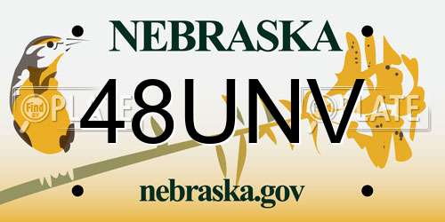 48UNV Nebraska License Plate
