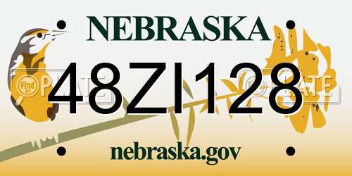 48ZI128 Nebraska License Plate