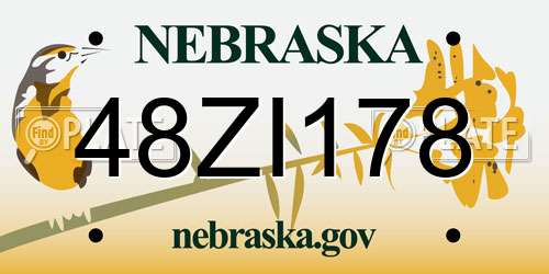48ZI178 Nebraska License Plate
