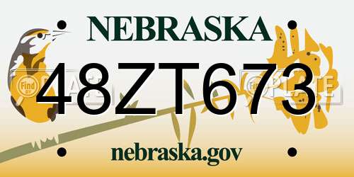 48ZT673 Nebraska License Plate