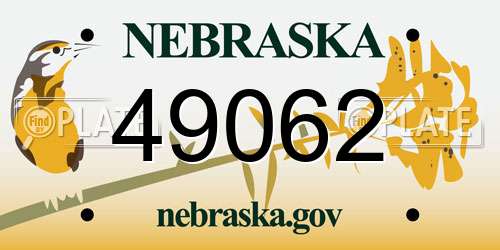 49062 Nebraska License Plate