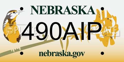 490AIP Nebraska License Plate