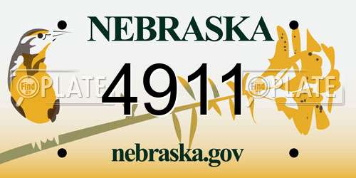 4911 Nebraska License Plate