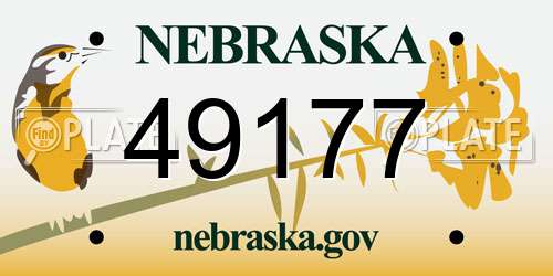 49177 Nebraska License Plate