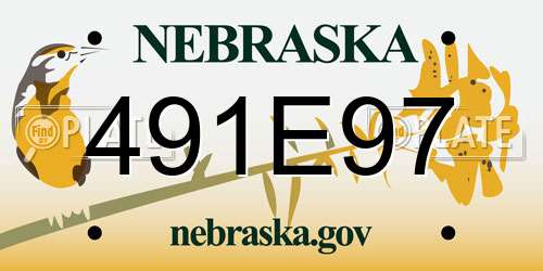 491E97 Nebraska License Plate