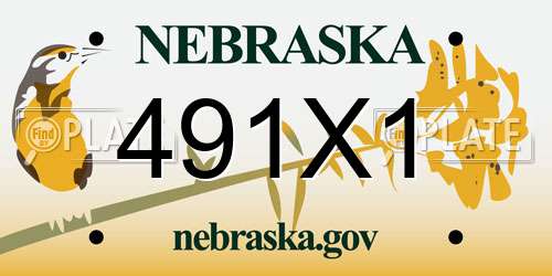 491X1 Nebraska License Plate