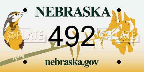 492 Nebraska License Plate