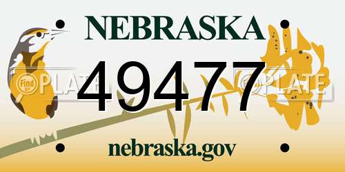 49477 Nebraska License Plate
