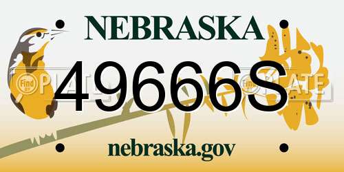 49666S Nebraska License Plate