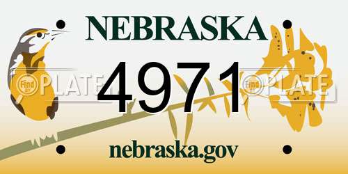 4971 Nebraska License Plate