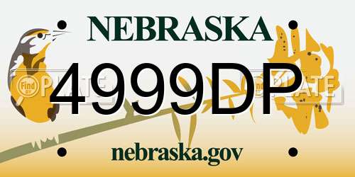 4999DP Nebraska License Plate