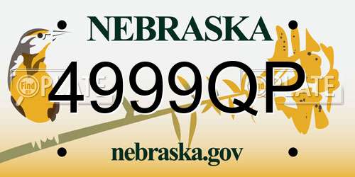 4999QP Nebraska License Plate