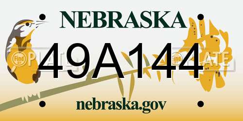 49A144 Nebraska License Plate