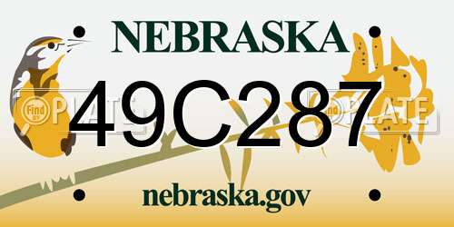 49C287 Nebraska License Plate