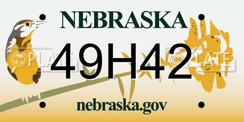 49H42 Nebraska License Plate