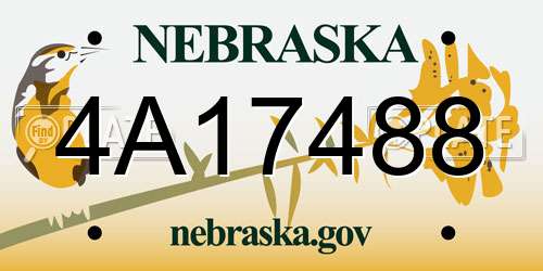 4A17488 Nebraska License Plate