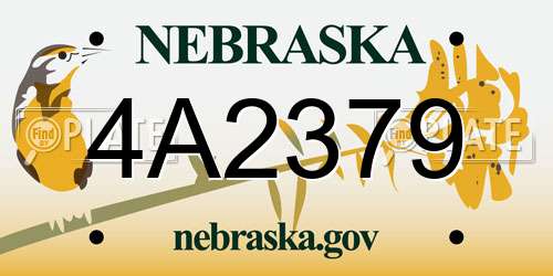 4A2379 Nebraska License Plate