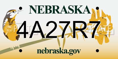 4A27R7 Nebraska License Plate