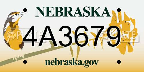 4A3679 Nebraska License Plate