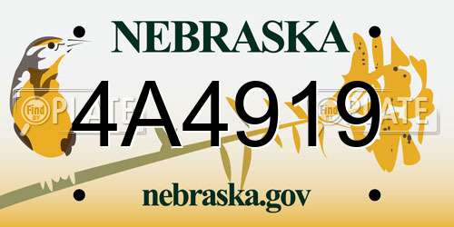 4A4919 Nebraska License Plate