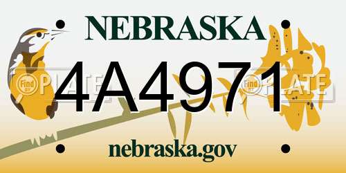 4A4971 Nebraska License Plate