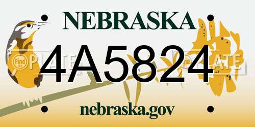 4A5824 Nebraska License Plate