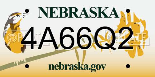 4A66Q2 Nebraska License Plate