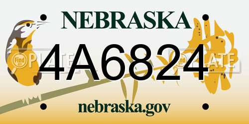4A6824 Nebraska License Plate