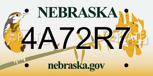 4A72R7 Nebraska License Plate
