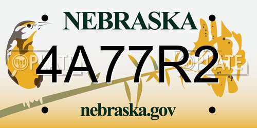 4A77R2 Nebraska License Plate