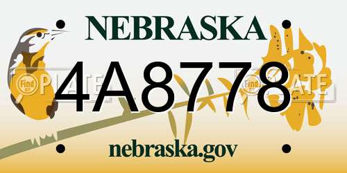 4A8778 Nebraska License Plate