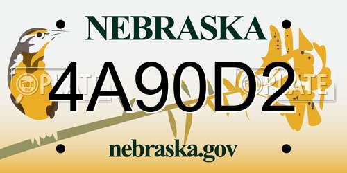4A90D2 Nebraska License Plate