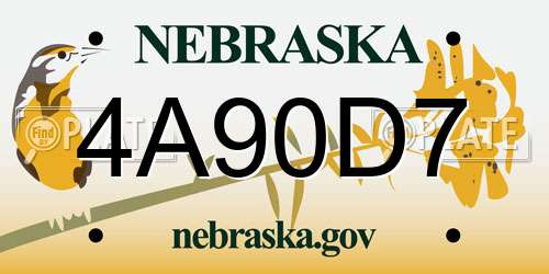 4A90D7 Nebraska License Plate