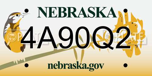 4A90Q2 Nebraska License Plate