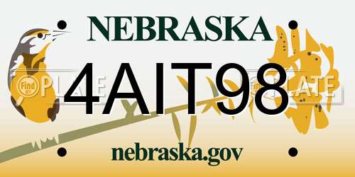 4AIT98 Nebraska License Plate
