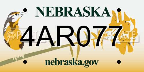 4AR077 Nebraska License Plate