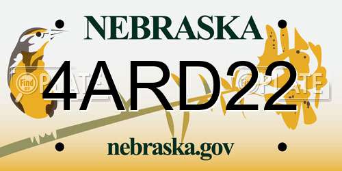 4ARD22 Nebraska License Plate