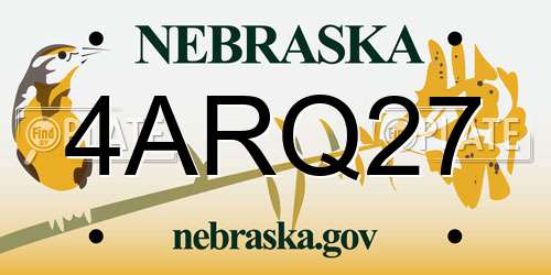 4ARQ27 Nebraska License Plate