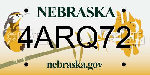 4ARQ72 Nebraska License Plate