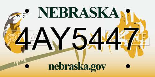 4AY5447 Nebraska License Plate