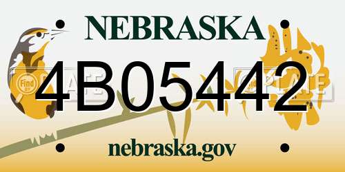 4B05442 Nebraska License Plate