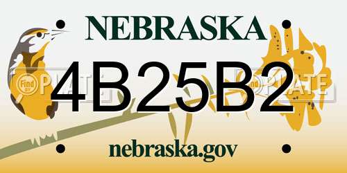 4B25B2 Nebraska License Plate