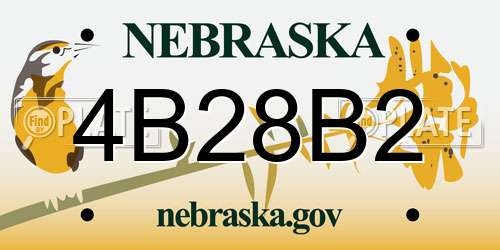 4B28B2 Nebraska License Plate
